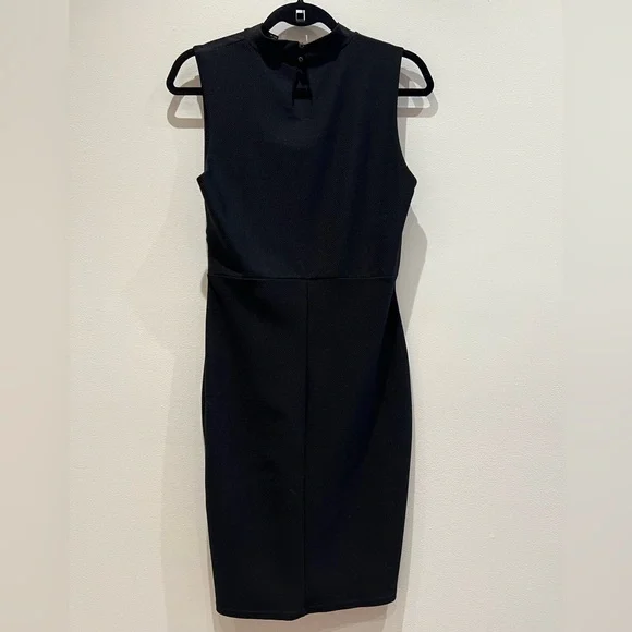 Black Mock Neck Mini Dress - Picture 3 of 4